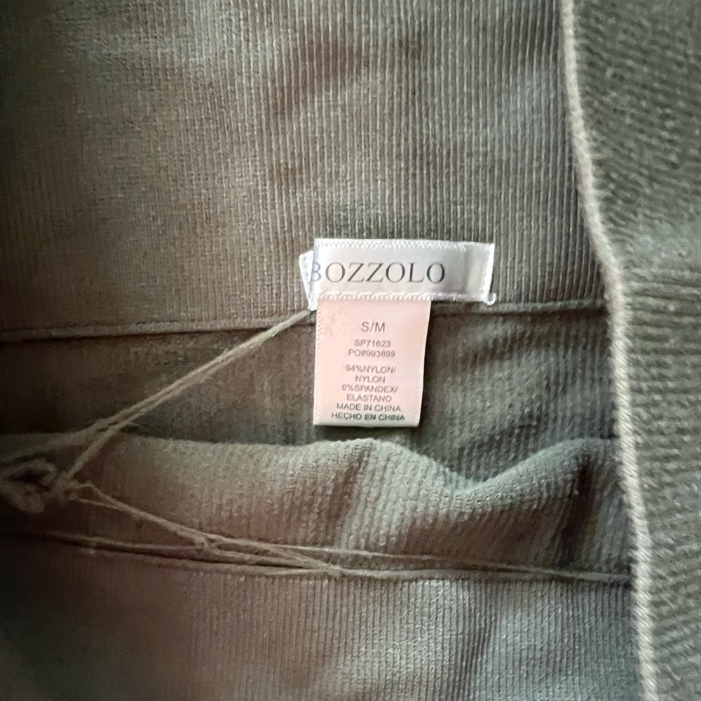 Bozzolo Olive Ribbed Biker Short - Picture 2 of 4